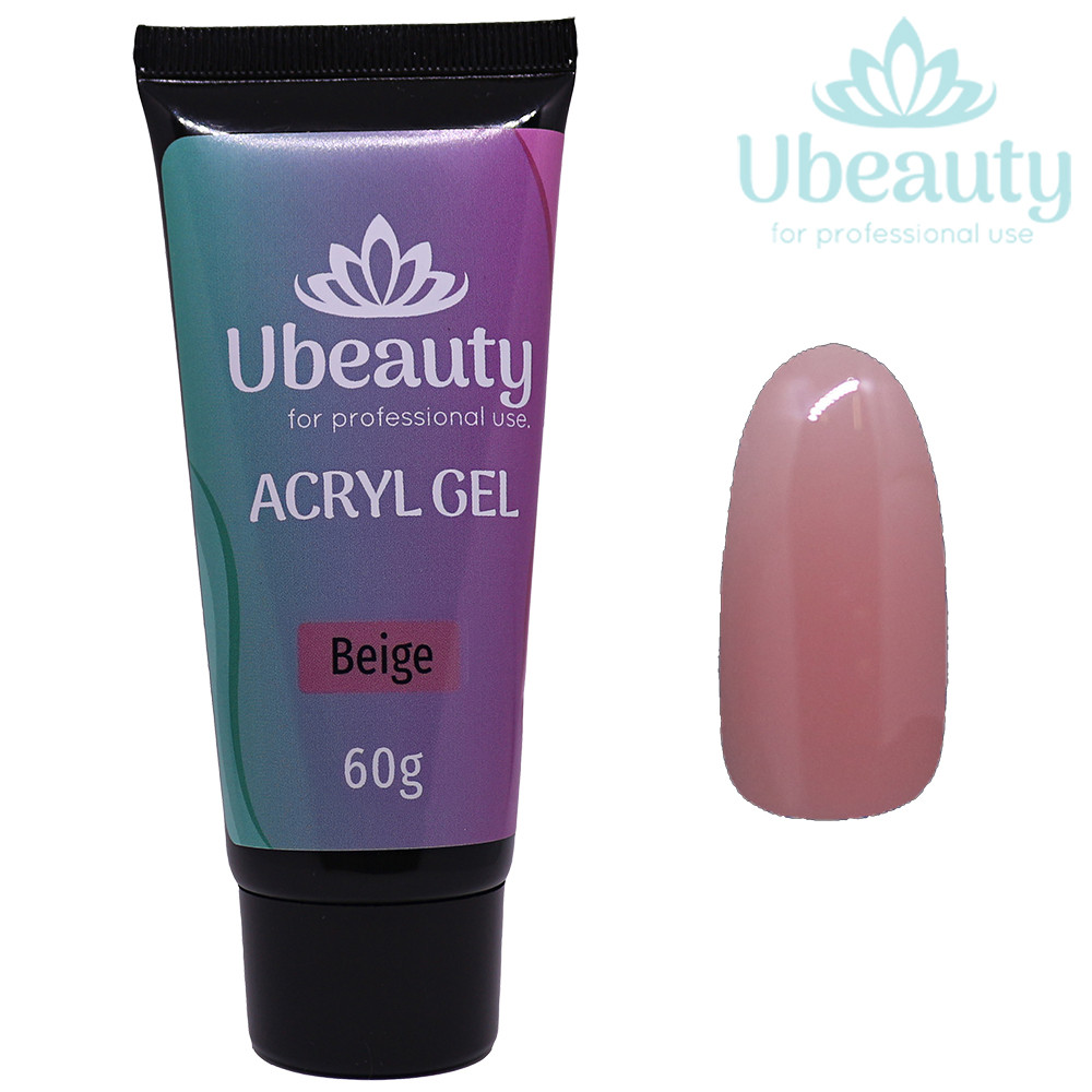 

Акрилгель Ubeauty Beige / Бежевый, Тюбик 60 мл (полигель, мультигель, комбигель)