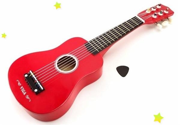 Детская гитара Viga Toys красная (50691)