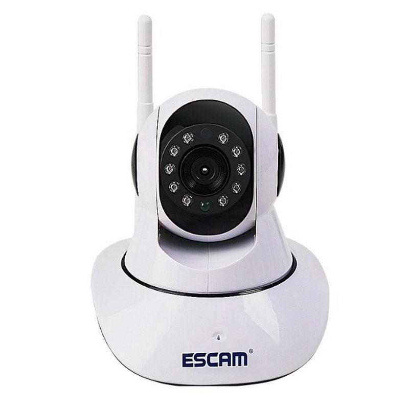 

Внутренняя IP камера Escam G02, поворотная, HD 1280x720 1Mp, WiFi, Lan, microsd 128Gb, двухстороннее аудио, пластик, белая, P2P CamHi