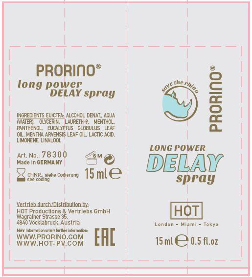 Спрей для продовження ерекції Prorino long power Delay Spray, 15 мл