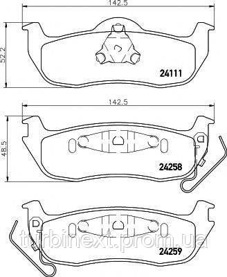 

Колодки тормозные TEXTAR 2425801 (задние) Jepp Grand Cherokee 05-11