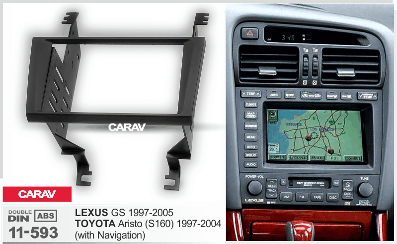 

2-DIN переходная рамка TOYOTA Aristo (S160) 1997-2004/ LEXUS GS 1997-2005, CARAV 11-593