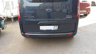 Накладка на задний бампер (нерж.) - Ford Custom 2013+ гг.