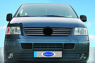 Накладки на кант решетк (8 шт, нерж) - Volkswagen T5 Transporter 2003-2010 рр.