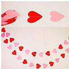 Гірлянда з сердечок 2 метри, ніжно рожева, фото 4