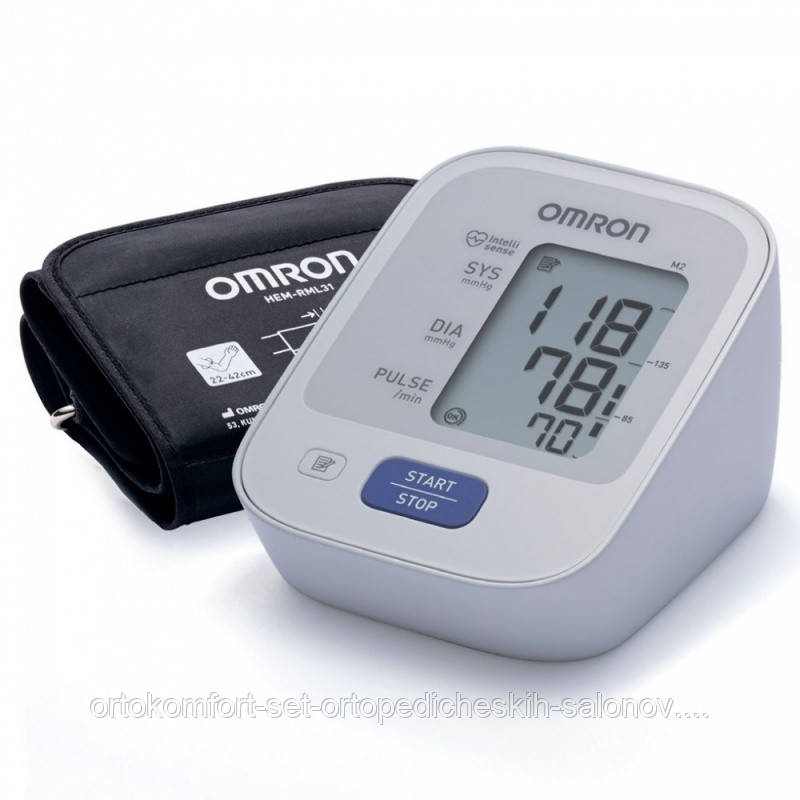 

Автоматический тонометр Omron M2 BASIC с увеличенной манжетой и адаптером, (Япония)