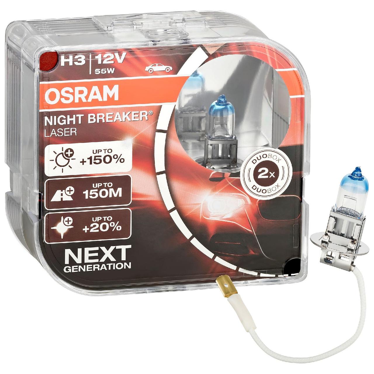 

Автолампа OSRAM 64151NL H3 Night Breaker LASER NG +150% 55W 12V Pk22s HardDuopet