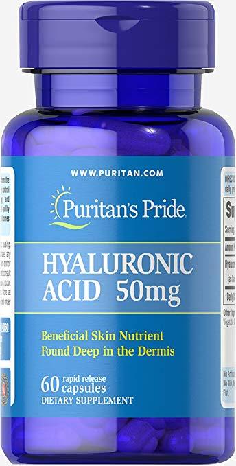 Для волос кожи ногтей Puritan's Pride Hyaluronic Acid 50 mg 60 капс.Нет в наличии