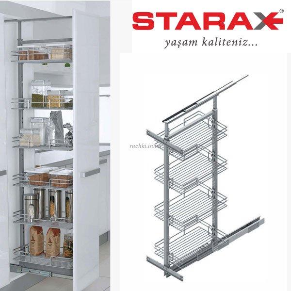 

Карго для кухни Starax S-1153 галерея выдвижная 430х500х2000-2150 мм, 7 полок секция 500 мм