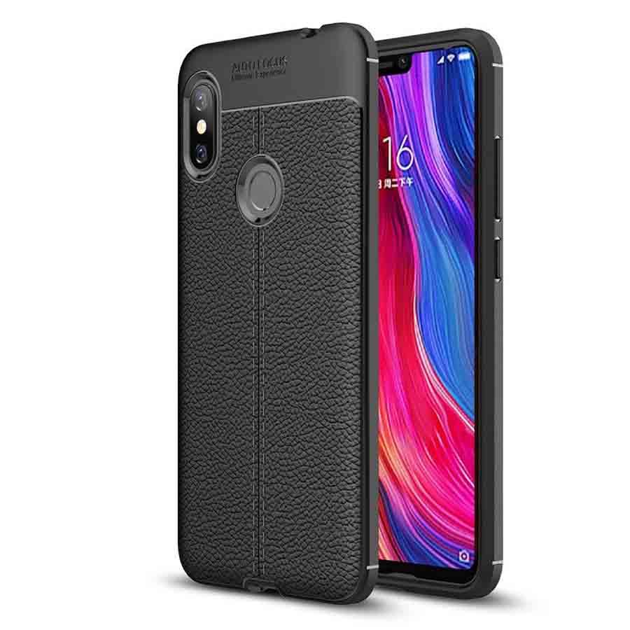 

TPU чехол фактурный (с имитацией кожи) для Xiaomi Redmi Note 6 Pro Черный