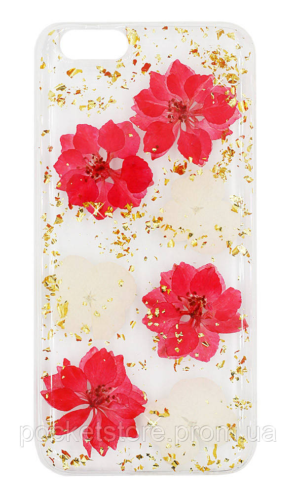 

Чохол-накладка 3D Real Flowers для iPhone 6 Transparent