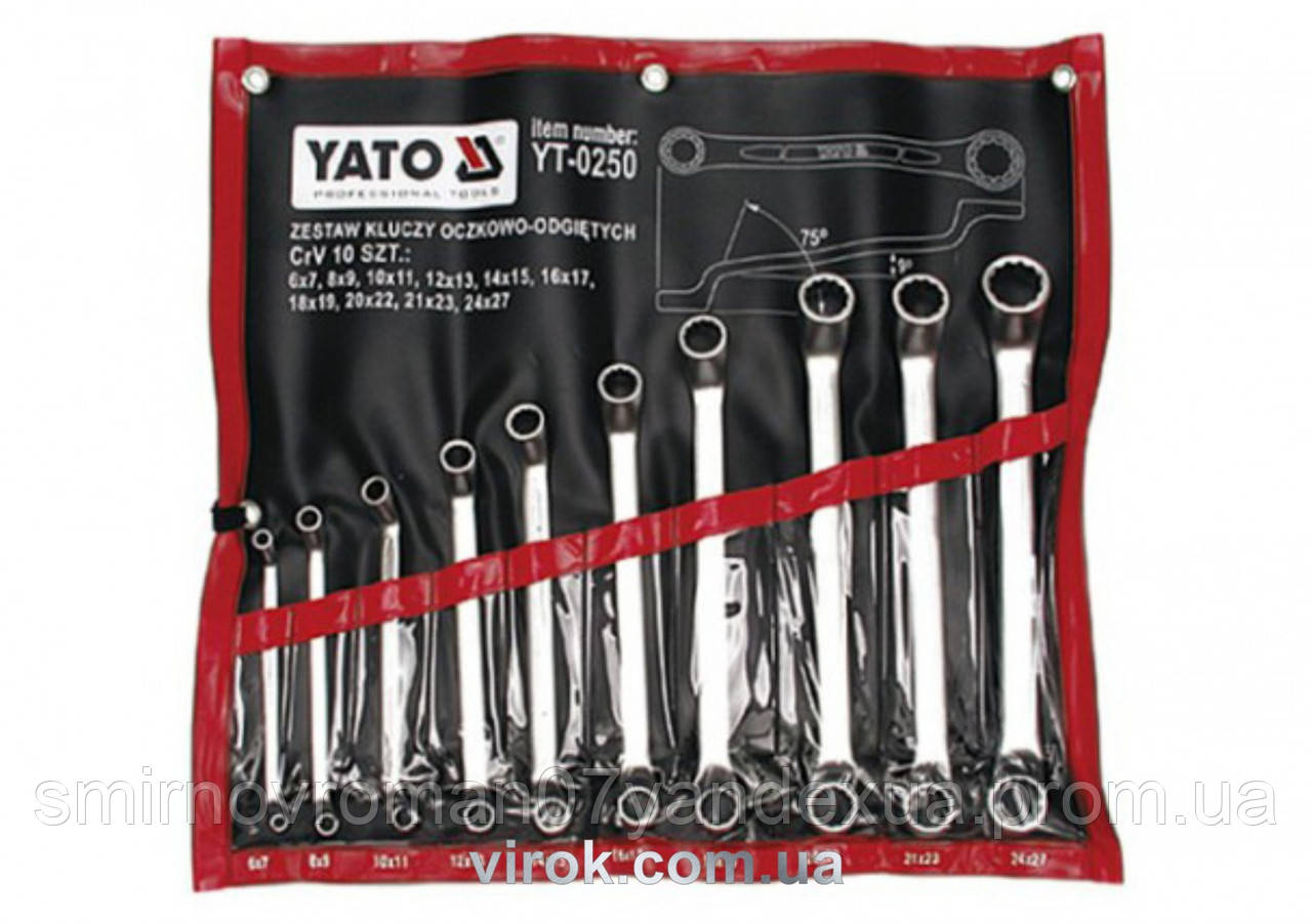 

Набор ключей накидных YATO М6-27 мм 10 шт