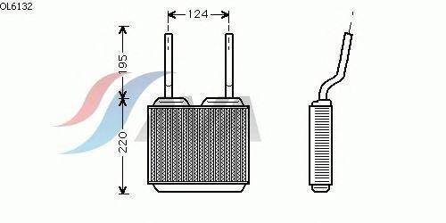 

Радиатор печки (отопителя) Opel Vectra, Опель Астра F/ Вектра A (пр-во AVA QUALITY COOLING OL6132)