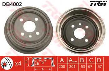 

Тормозной барабан CHEVROLET, Деу Opel Astra G, Опель Астра G (пр-во TRW DB4002)