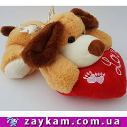 Мягкая игрушка Собака с сердцем (музыка) 158025, размер 25 см