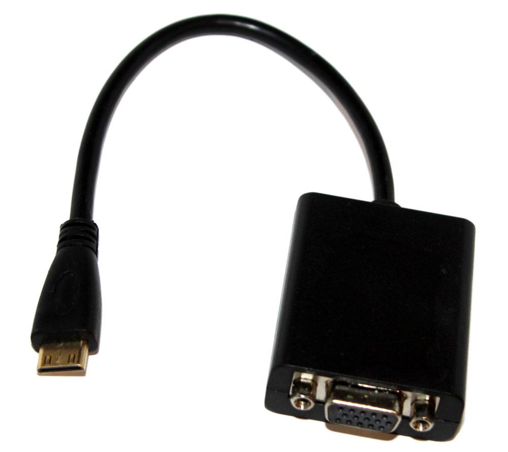 Конвертер HDMI mini папа на VGA мама 30cm пакет