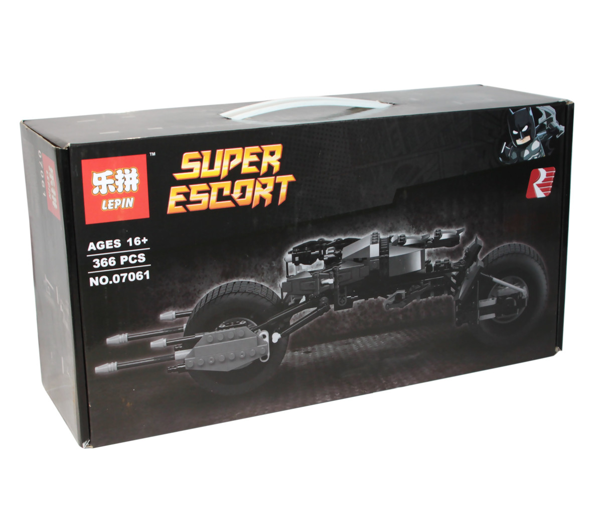 

Конструктор Lepin серия Super Heroes Bat-Pod: Мотоцикл Бэтмена 366 деталей 07061