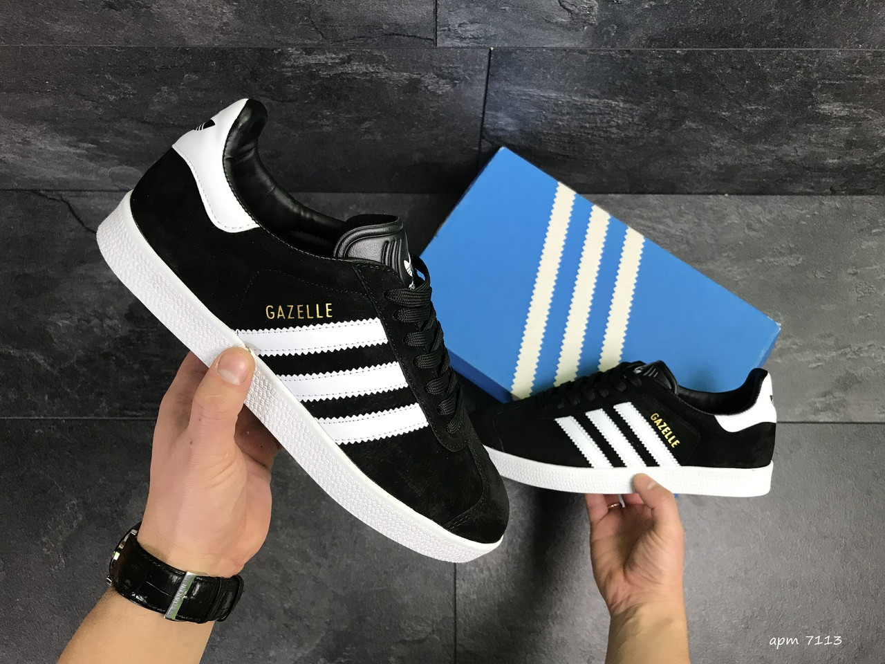 Мужские кроссовки Adidas Gazelle (Черно-белые), цена 972 грн., купить в  Киеве — Prom.ua (ID#872798751)