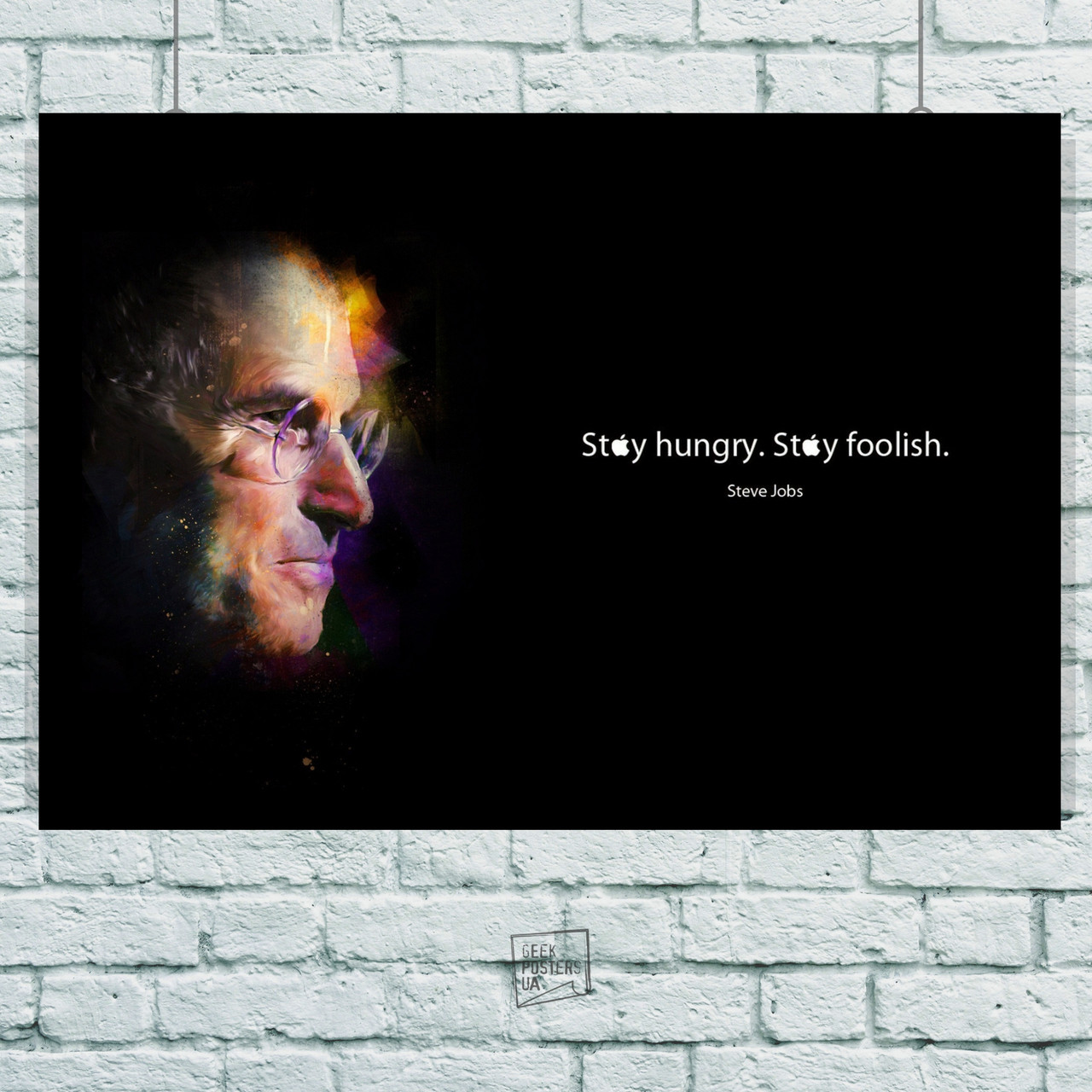 

Постер Steve Jobs: Stay hungry, stay foolish. Размер 60x85см (A1). Матовая бумага