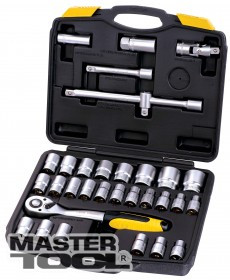 

MasterTool Набор насадок торцевых CrV 1/2” с трещоткой 72 зуба, 32 шт в кейсе, Арт.: 78-4032