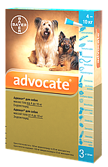 Краплі Advocate Bayer (Адвокат) комплексні паразитів для собак 4-10 кг