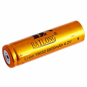 Аккумулятор Li-ion Bailong 4,2V 18650 6800 mAh (Gold), фото 2