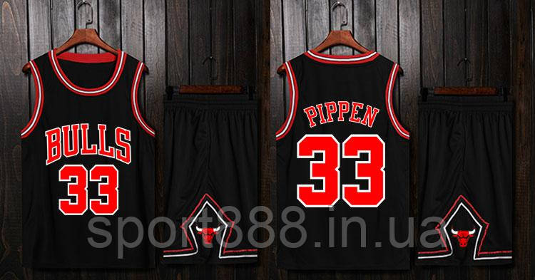 

Черная баскетбольная форма Pippen №33 (майка +шорты) Chicago Bulls