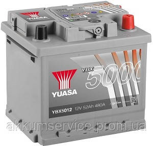 

Аккумулятор автомобильный Yuasa Silver HP 52AH R+ 480А YBX5012