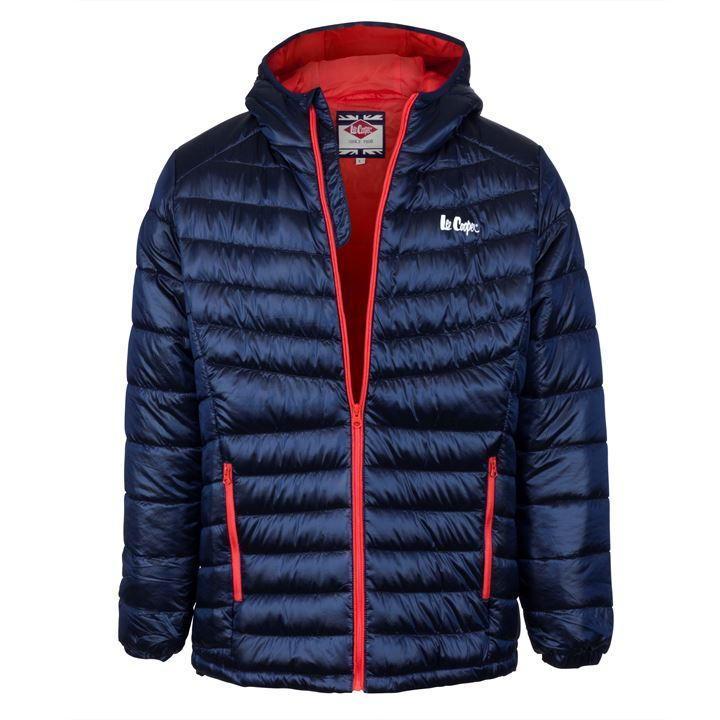 

Мужской пуховик легкий Lee Cooper X Light Hooded Down с капюшоном | синий | оригинал XL