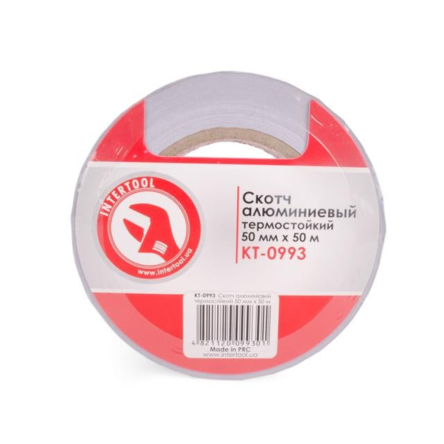 

Скотч алюминиевый термостойкий 50 мм*50 м. INTERTOOL KT-0993