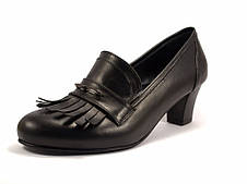 Туфлі човники з бахромою чорні великий розмір жіноче взуття Primo Black Lether by Rosso Avangard BS