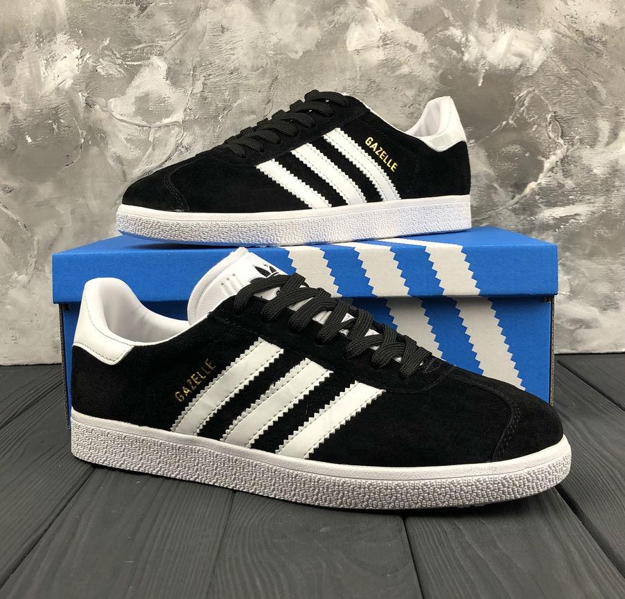 

Adidas Gazelle Black White | кроссовки мужские и женские, черно-белые; осенние/весенние 11us - 45eur - 29cm, Черно-белый