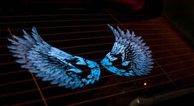 Еквалайзер на скло авто №46 Крила дракона/сині яскравий подарунок еквалайзер