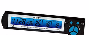 Автомобильные часы с термометром и вольтметром vst-7043V