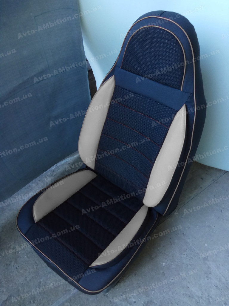 

Чехлы на сиденья Хендай Элантра (Hyundai Elantra) (универсальные, кожзам, пилот СПОРТ) Черно-белый