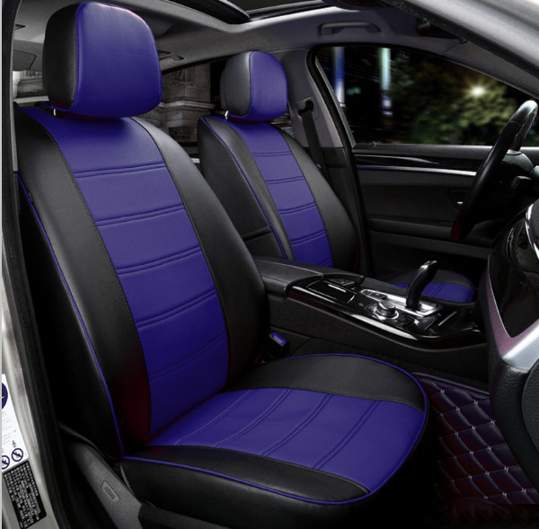 

Чехлы на сиденья Джили Эмгранд Х7 (Geely Emgrand X7) (модельные, экокожа, отдельный подголовник) Черно-синий