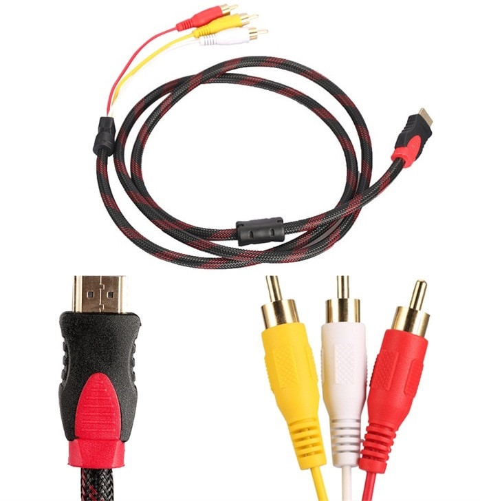 Компонентный Видео  HDMI - 3RCA Тюльпан 1.5 метра: продажа, цена .