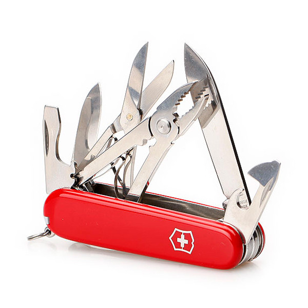 

Нож раскладной Victorinox Swiss Army Deluxe Tinker Швейцарский нож на 17 функций красного цвета, Красный