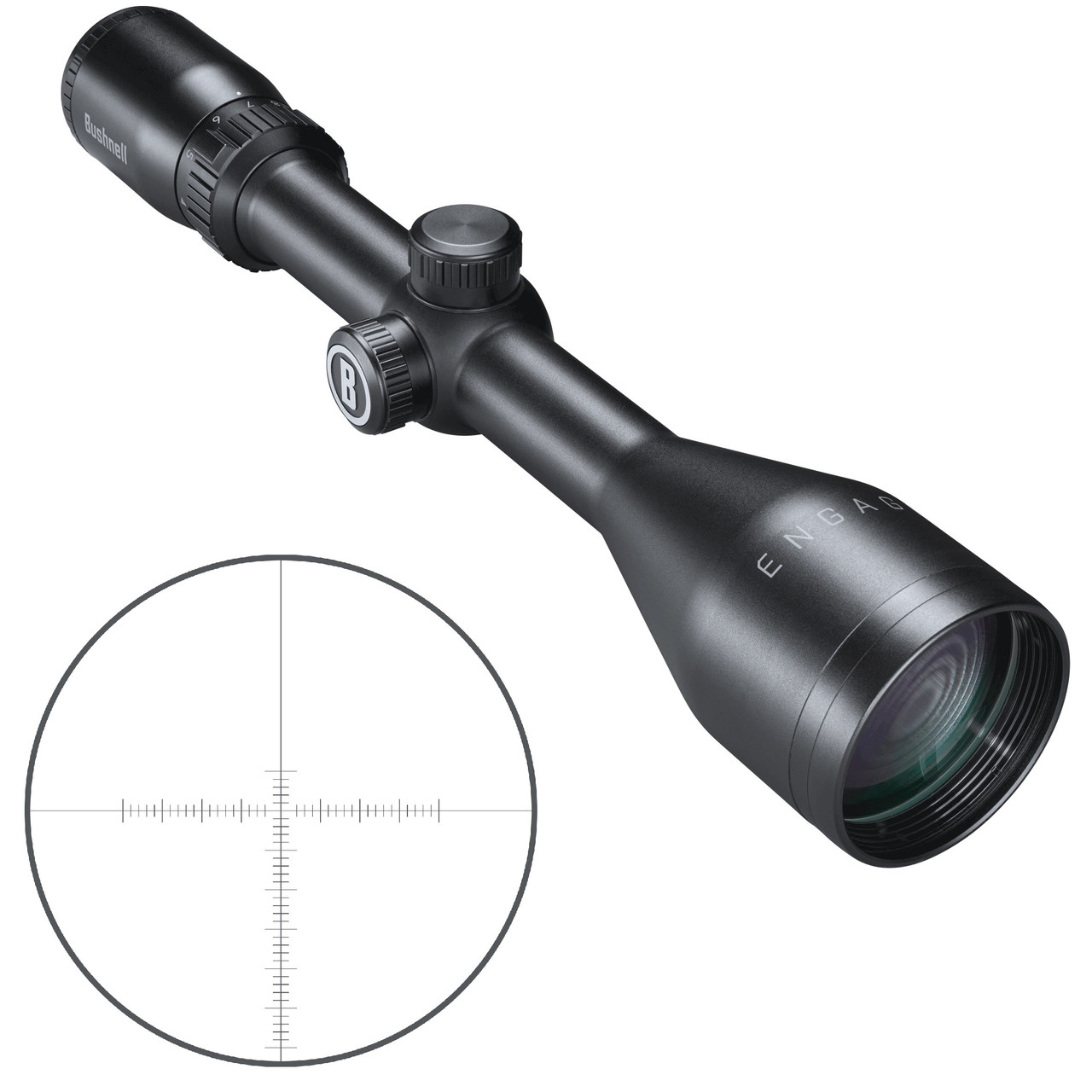 

Прицел оптический Bushnell 3-9x50 Engage, Deploy MOA, SFP черного цвета