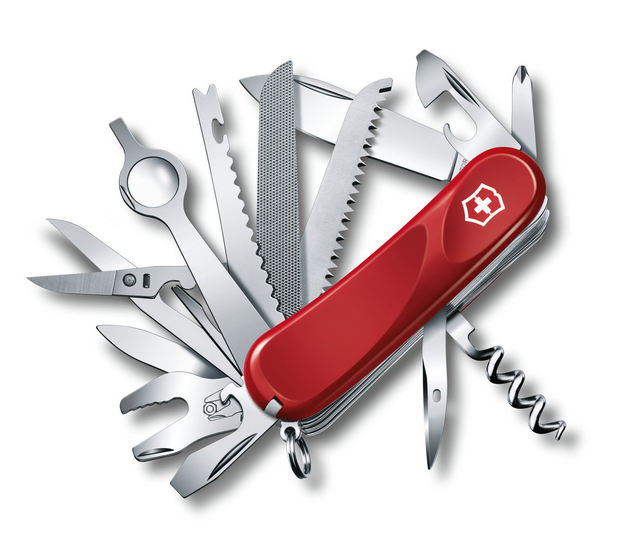 

Нож раскладной Victorinox Delemont "Evolution 28" Швейцарский нож на 23 функции красного цвета, Красный