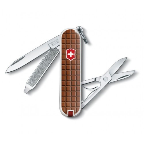 

Нож раскладной Victorinox Сlassic-SD «Chocolate» Швейцарский нож на 5 функций коричневого цвета, Коричневый