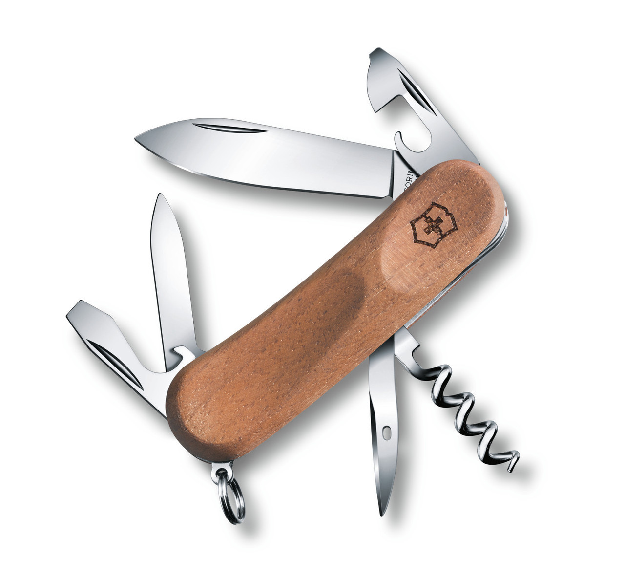 

Нож раскладной Victorinox Delemont "EvoWood 10" Швейцарский нож на 11 функций, Коричневий