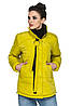 Жіноча демісезонна куртка прямого крою з коміром-стійкою 44-56 салатова