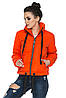 Демисезонная женская куртка с воротником стойка 52-54 батал оранжевая