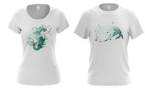Парные футболки "Русалка и кит", фото 2