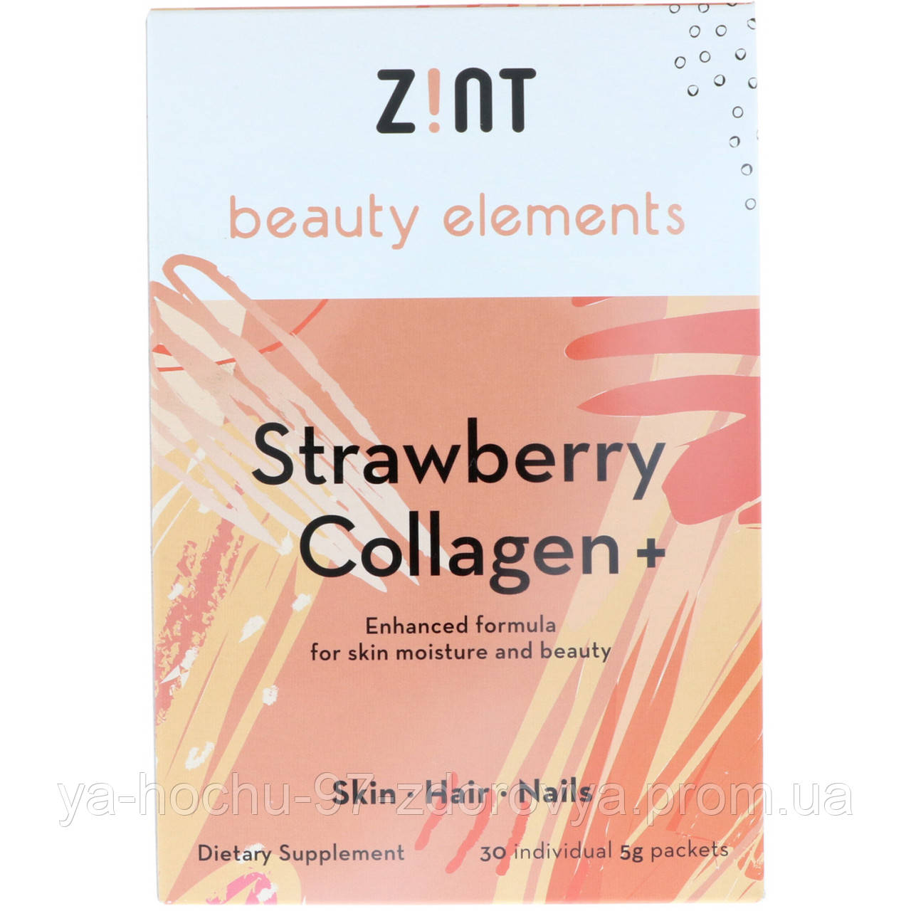 

Z!NT, Strawberry Collagen +, 30 Individual Packets, 5 g Each