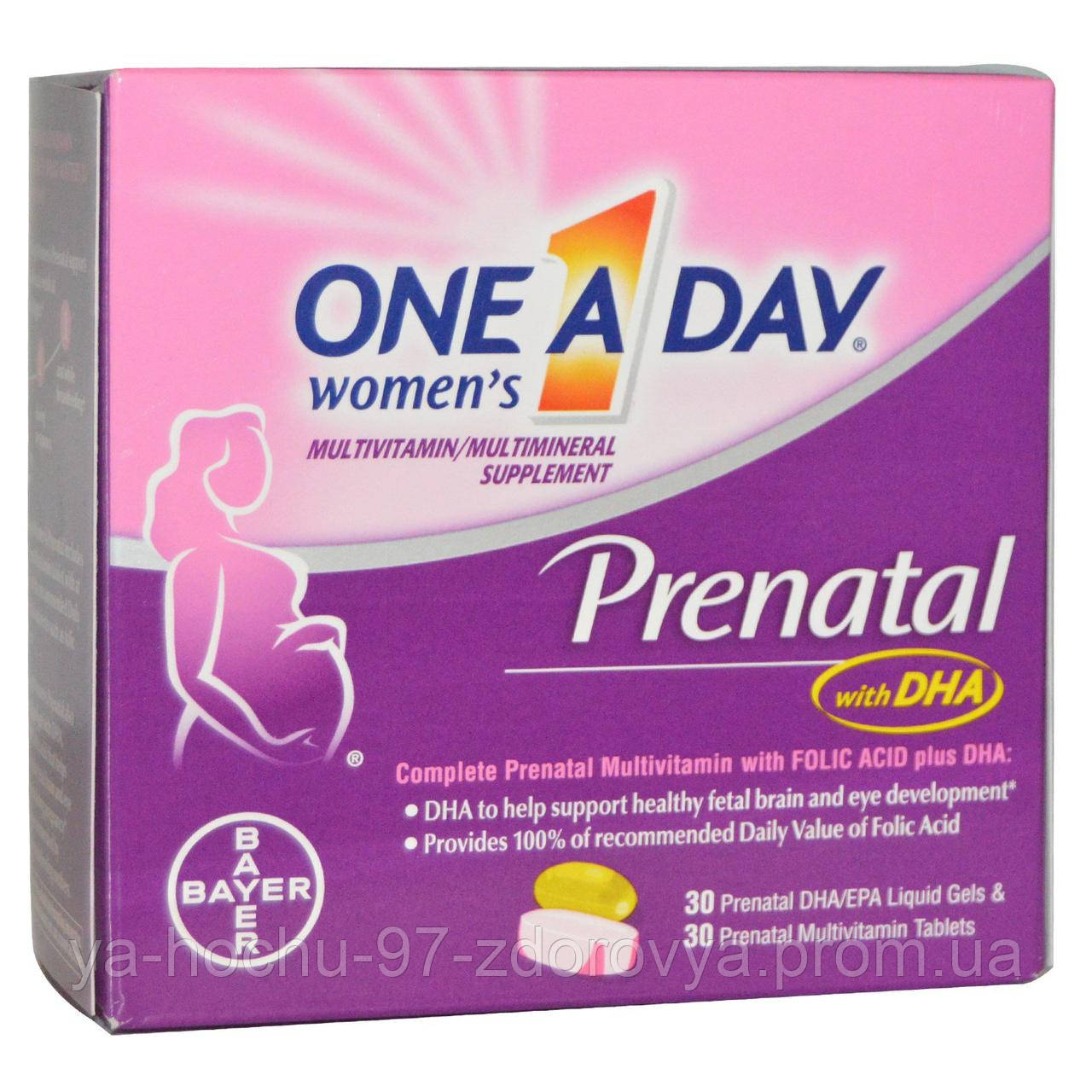 

One-A-Day, Womens Prenatal, with DHA, 2 Bottles, 30 Liquid Gels/30 Tablets