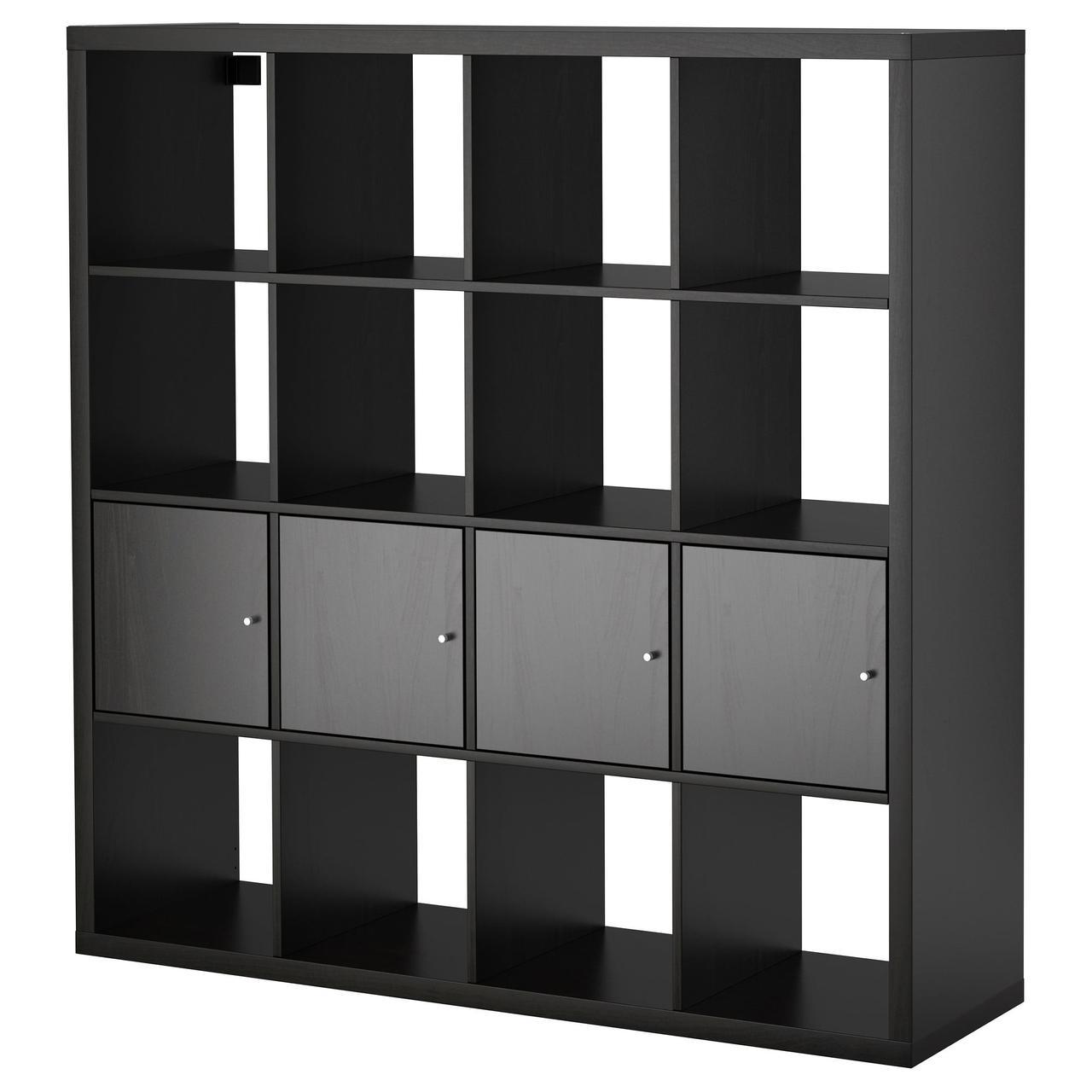 

IKEA KALLAX (090.174.83) Шкаф с 4 вставками, dab, окрашенными в белый цвет