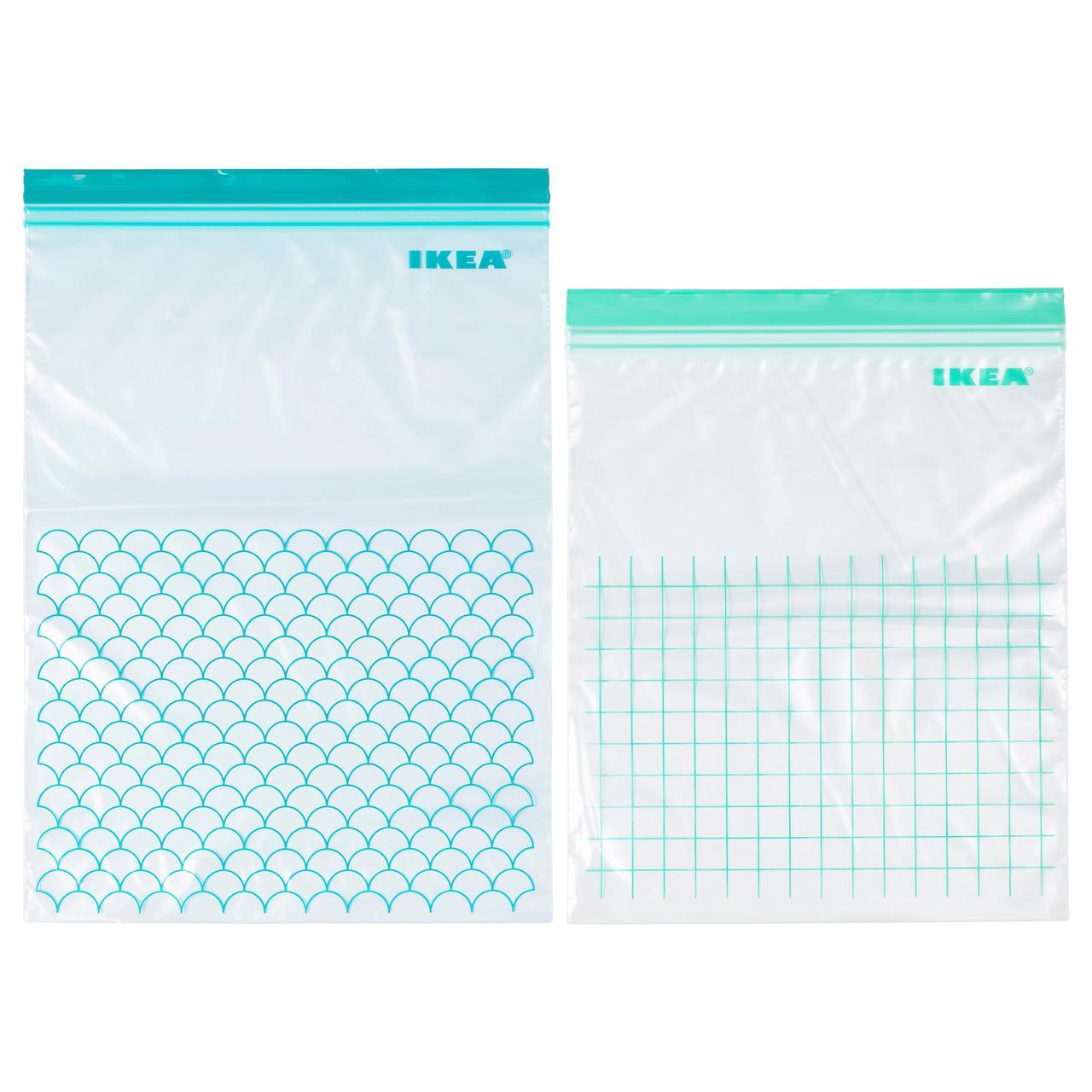 

IKEA ISTAD (803.392.81) Пластиковый пакет, бирюзовый, светлый бирюзовый