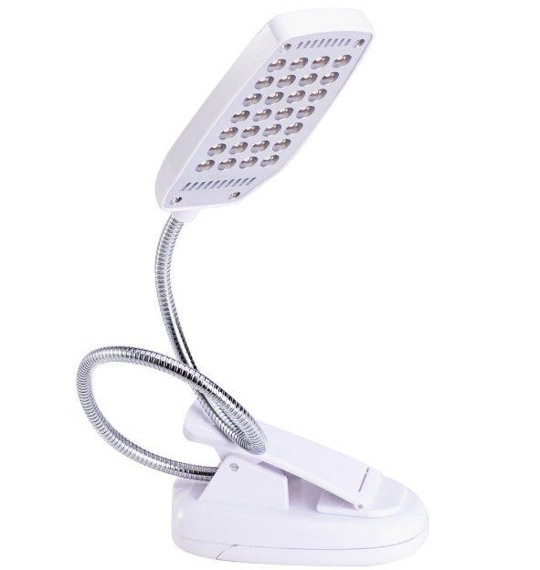 Портативный светильник-лампа с клипсой 28 LED белый  в 